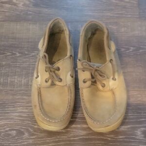 Shoes Boy Tan Topsider Boat Size 3M SPERRY